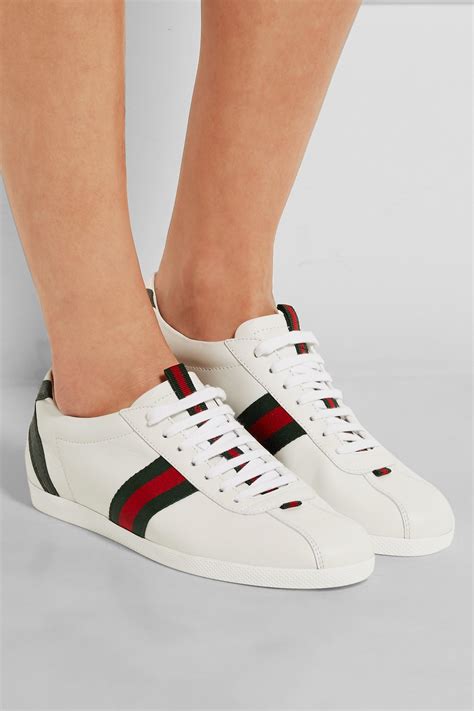 leather gucci sneakers|gucci leather sneakers women.